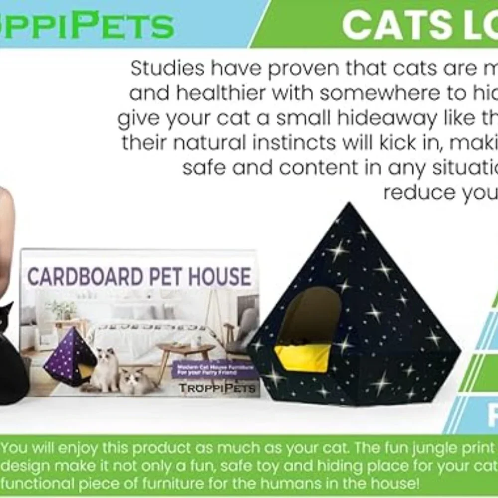 Cat Teepee Bed – Indoor Pet Tent House for Cats, Kittens & Small Dogs 🏕️🐾